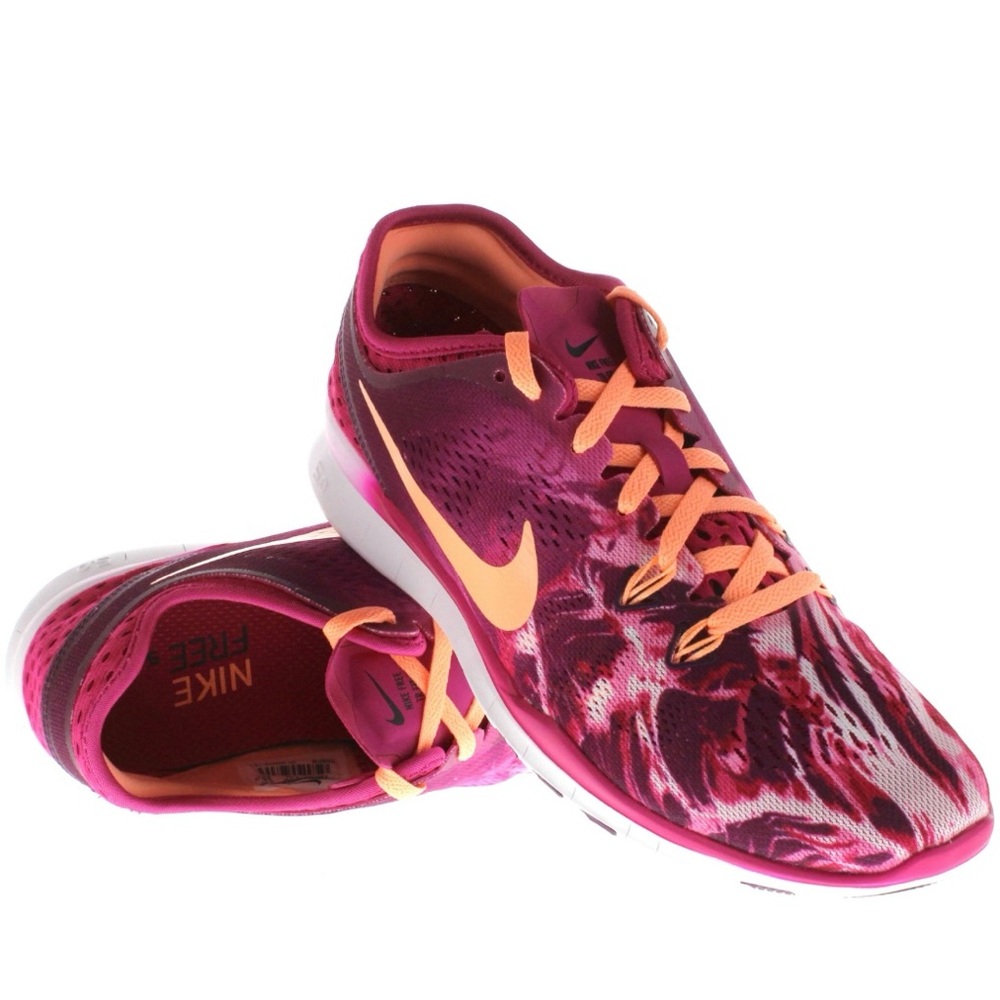 Nike Free Tri Fit 5 Print Woman's Shoes Fireberry/Mulberry Size US 8.5